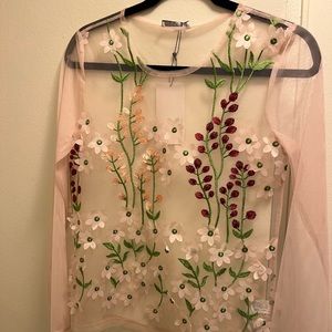 Zara mesh floral top